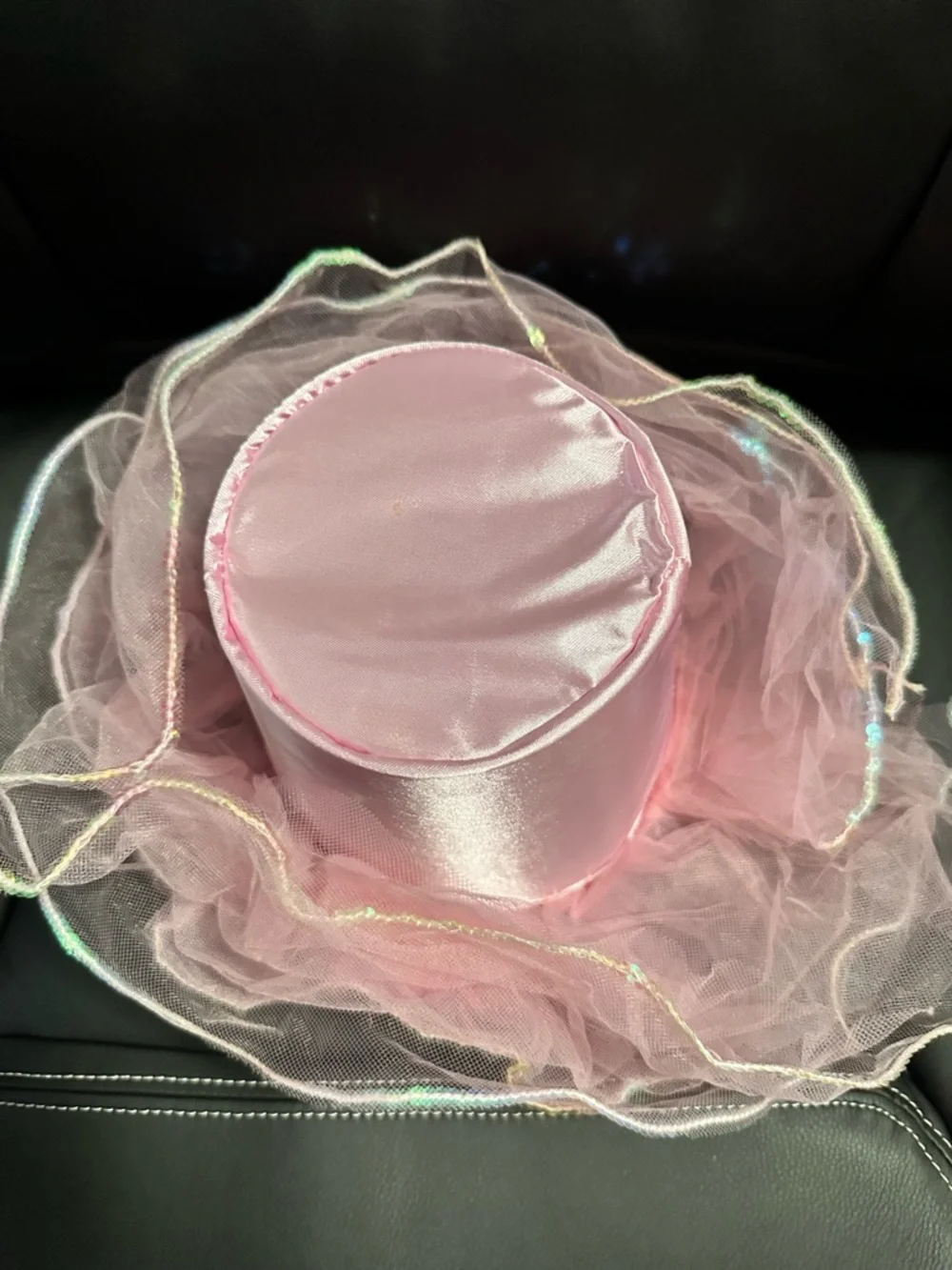 Pink Tulle Flower Basket